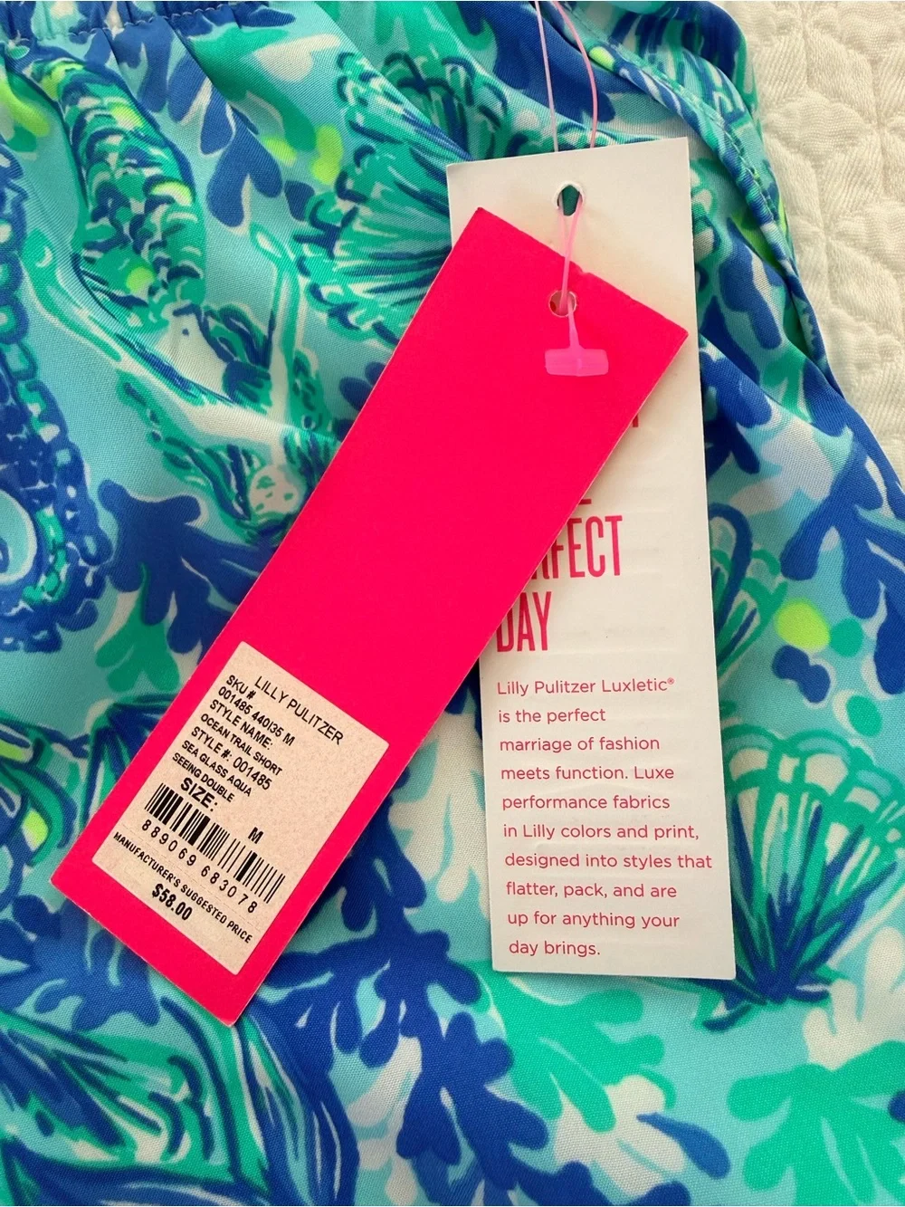 S- Lilly Pulitzer Seafoam Racerback Tank and M- Ocean Trail Shorts - Picture 8 of 12